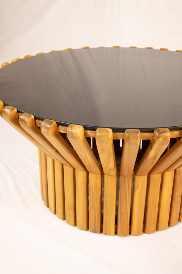 Jari-Jari Coffee Table + Black Glass - Gambar 2