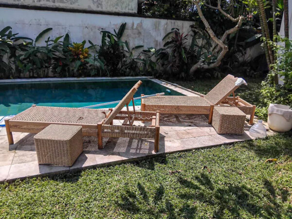 Sunbed Pattaya - Teak Synthetic Weaving - Gambar 2
