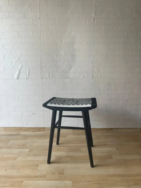 Stool Teak With Synthetic 1