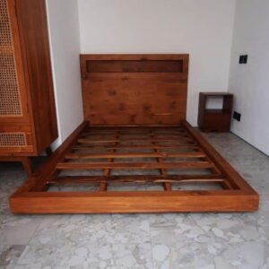 Bed With Head Board Full Wood 2