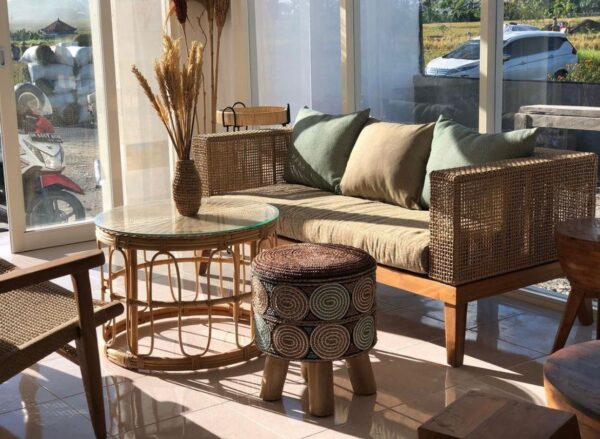 Coffee Table - Rattan With Glass
