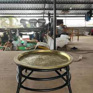 Coffee Table Unique - Rattan & Metal