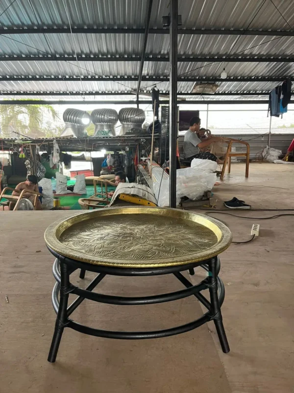 Coffee Table Unique - Rattan & Metal