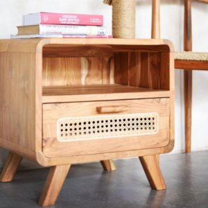 Side Table Combined Rattan Mata Ayam