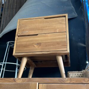 Side Table - 2 Drawers Teakwood