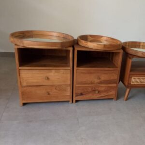Side Table - 2 Drawers & 1 Shelf
