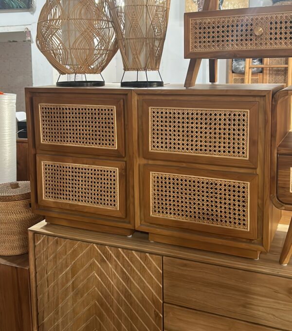 Big Side Table - Combined Rattan