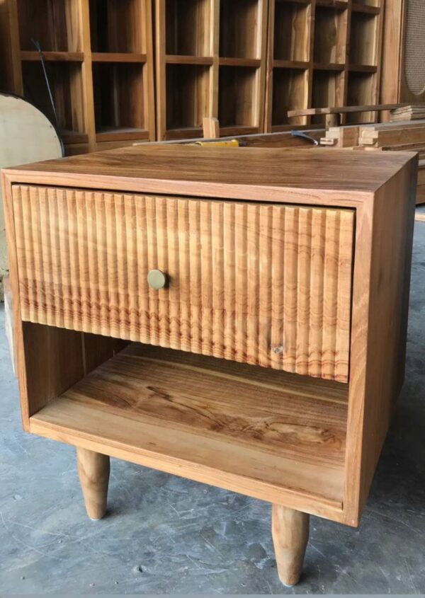Side Table Motif Line - Teakwood