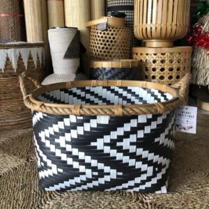 Laundry Basket White And Black