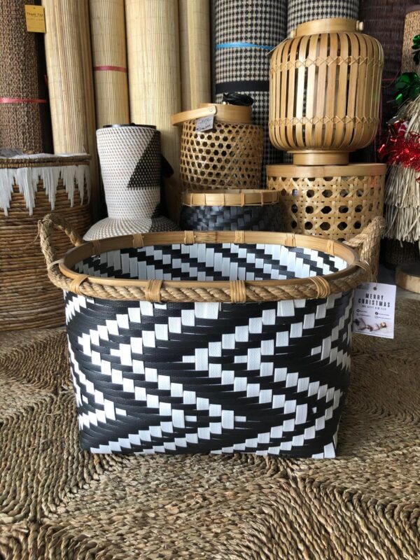 Laundry Basket White And Black