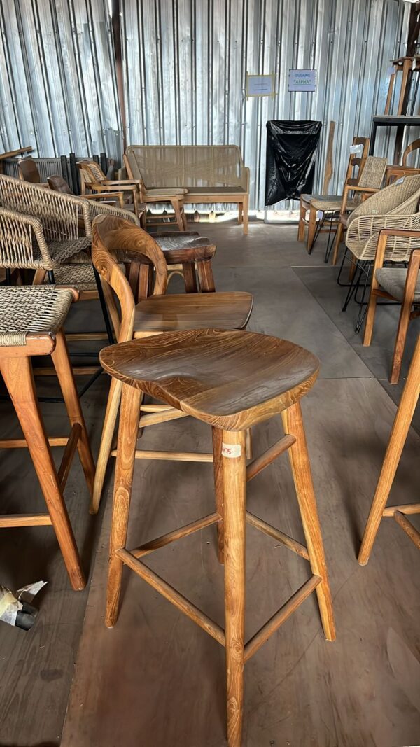 Bar Stool Full Teakwood - Gambar 2