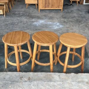 Round Bar Stool - Teakwood Material