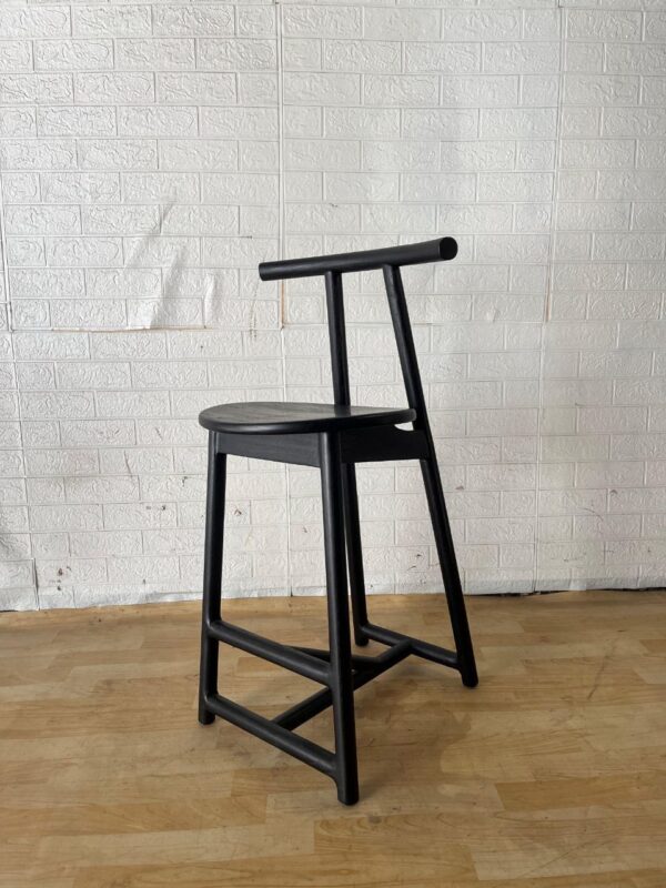 Bar Stool - Black Teakwood - Gambar 2