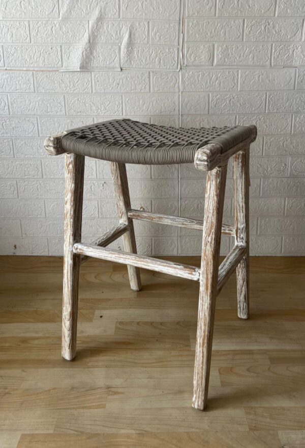 Bar Stool - Syntetic and Teakwood - Gambar 2