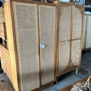 Wardrobe - Teakwood Combined Rattan