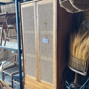 Wardrobe Teakwood Combined Rattan