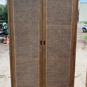 Wardrobe - Teakwood Combined Rattan