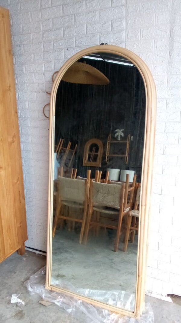Rattan Frame Mirror Wall