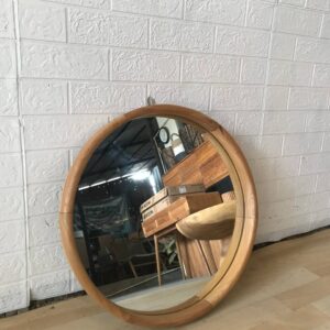 Round Mirror - Teakwood Frame