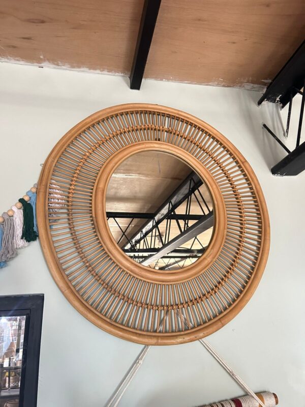 Round Mirror - Rattan Frame