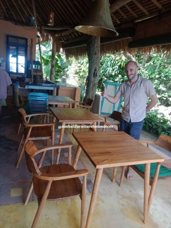 Square Dining Table - Solid Teak - Gambar 2