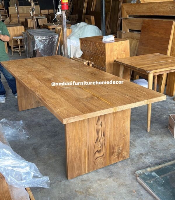 Dining Table Solid Teak - Natural Finish