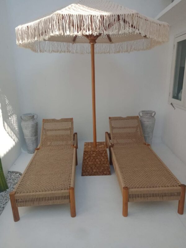 Sunbed Pattaya - Teak Synthetic Weaving - Gambar 5