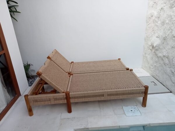 Sunbed Pattaya - Teak Synthetic Weaving - Gambar 4