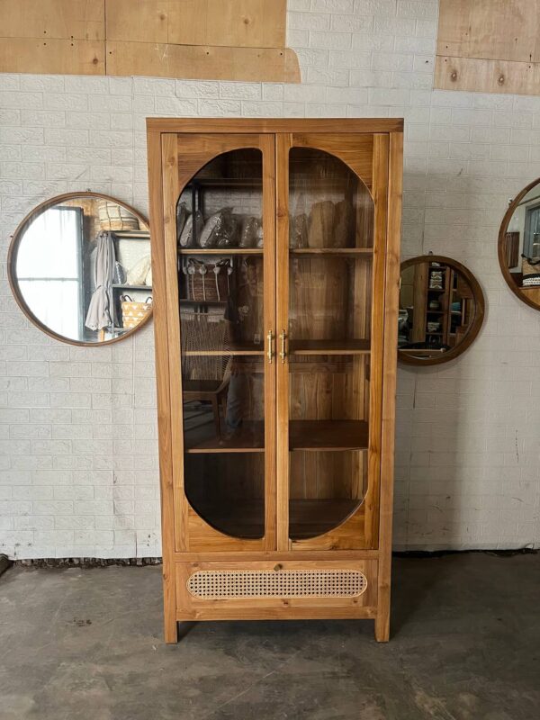 Wadrobe With Glass - Teakwood Material