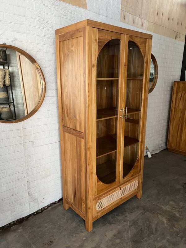 Wadrobe With Glass - Teakwood Material - Gambar 3