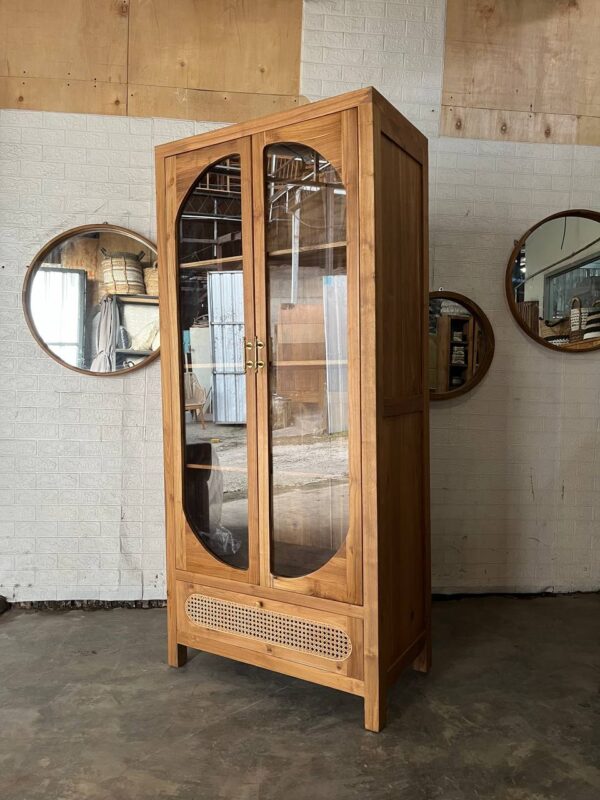 Wadrobe With Glass - Teakwood Material - Gambar 2