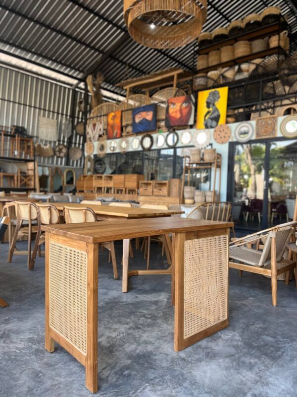 Console Desk 04 - Teak Rattan Weaving - Gambar 2