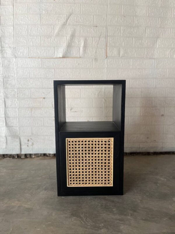 Side Table - Teakwood & Rattan - Gambar 2