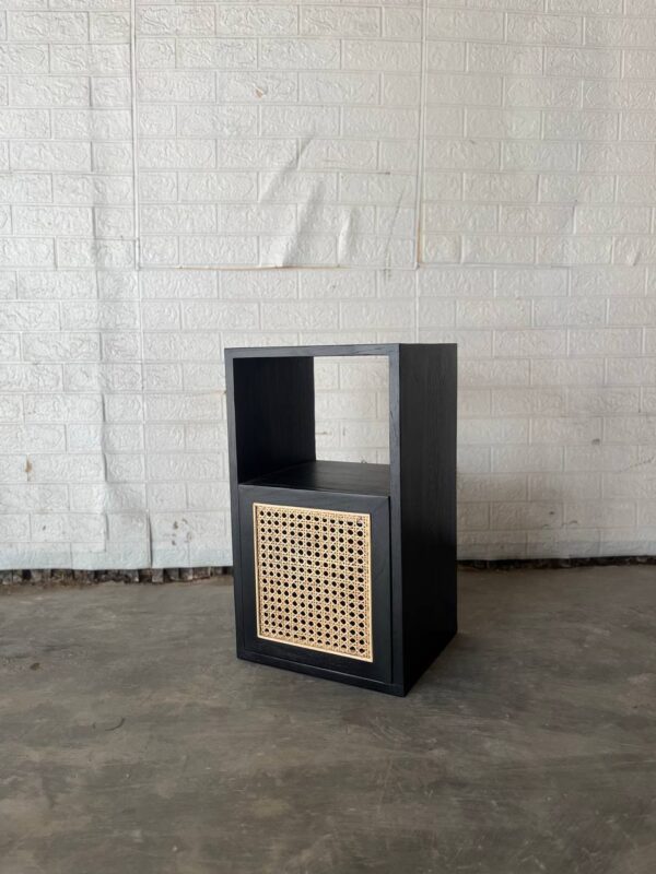 Side Table - Teakwood & Rattan