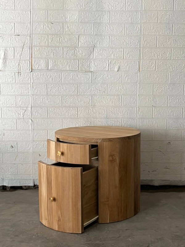 Round Side Table - Full Teakwood - Gambar 4