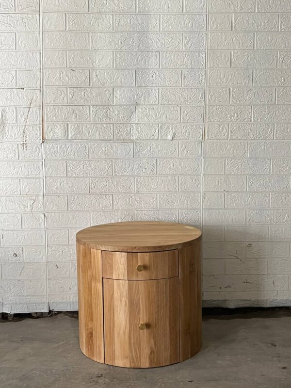 Round Side Table - Full Teakwood - Gambar 3