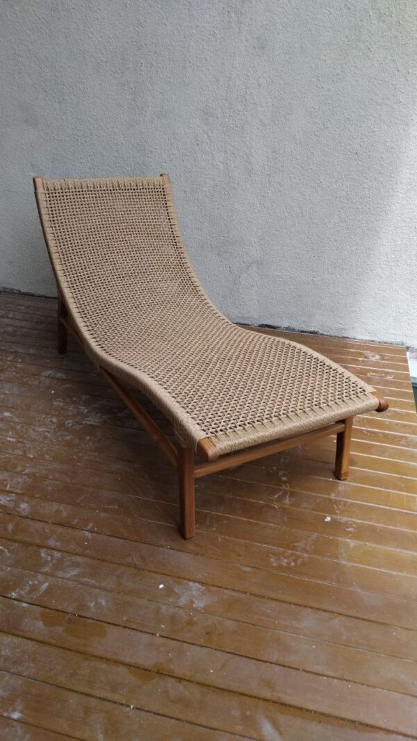 Sunbed Wave - Teak Synthetic Weaving