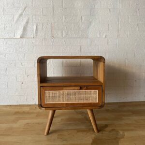 Bedside - Teakwood & Rattan