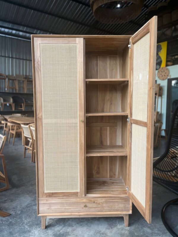 Wardrobe Standart Size - Teakwood Rattan - Gambar 3