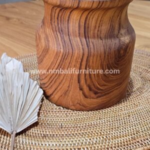 Wooden Jar with Lid full teakwood