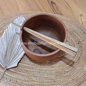 Wooden Bowlv with Chopstick