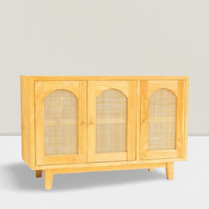 Regal Cabinet- Teakwood and Rattan