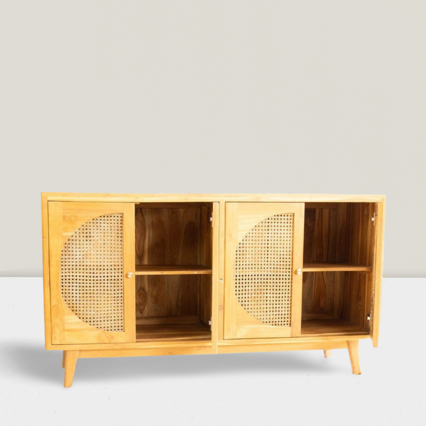 Ovarat Cabinet- Teakwood and Rattan