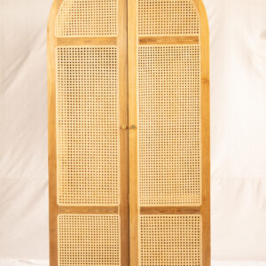 Wardrobe Teakwood Combined Rattan