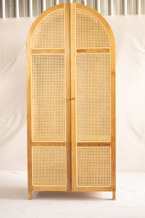 Wardrobe Teakwood Combined Rattan - Gambar 2