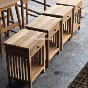 Minimalist Teak Bedside Table with Shelf