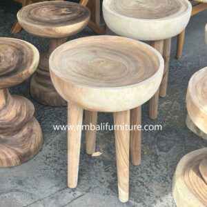Bowl Top Suar Wood Side Table