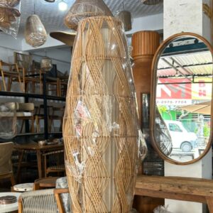 Tall Rattan Lamp Table Scandinavian