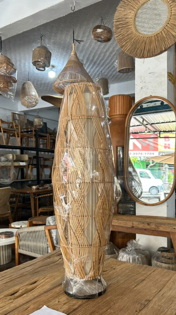 Tall Rattan Lamp Table Scandinavian