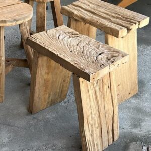Rustic Teak Stool - Unique Model